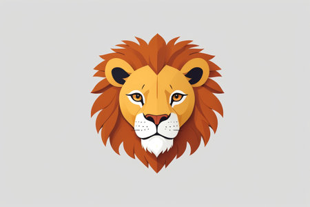 there is a lion head with a long mane on a gray backgroundの素材