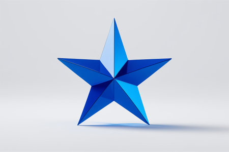 there is a blue star that is standing on a white surfaceの素材