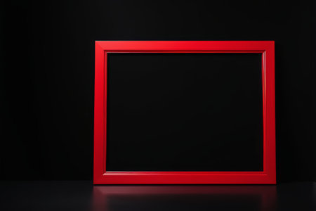 arafed picture frame with a black background and red frameの素材