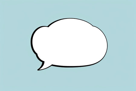 a close up of a speech bubble on a blue backgroundの素材