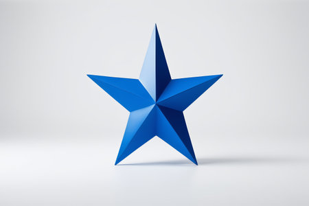 there is a blue star that is standing on a white surfaceの素材