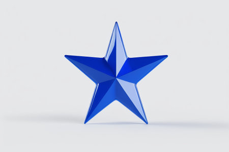 there is a blue star that is standing on a white surfaceの素材