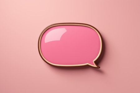 a close up of a pink speech bubble on a pink backgroundの素材