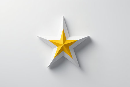 a close up of a star on a white surface with a yellow starの素材
