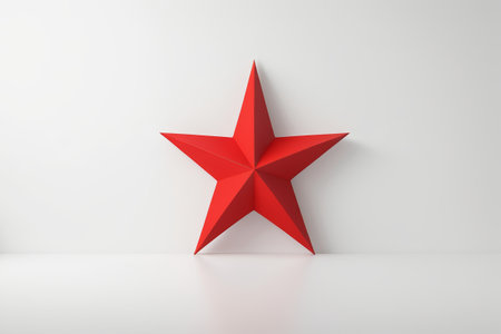 there is a red star on the wall next to a white wallの素材