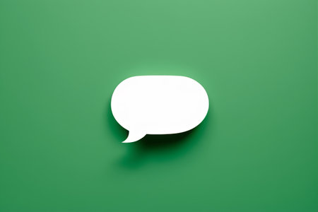 arafed white speech bubble on a green background with shadowの素材