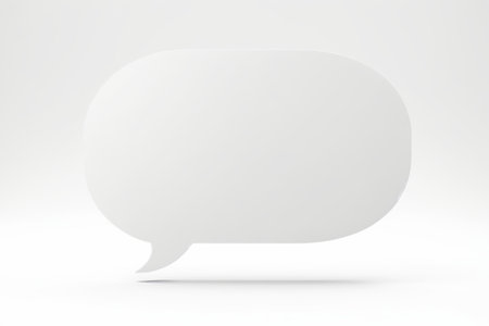 a close up of a white speech bubble with a shadow on a white backgroundの素材