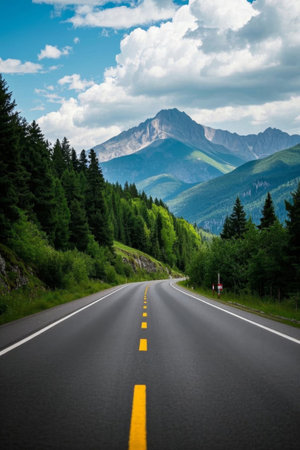 Mountain Highway Natural Sceneryの素材