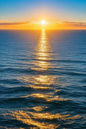 Sunrise at sea natural sceneryの素材