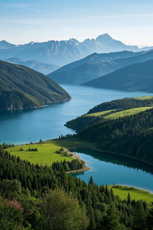 Alpine lakes and natural sceneryの素材