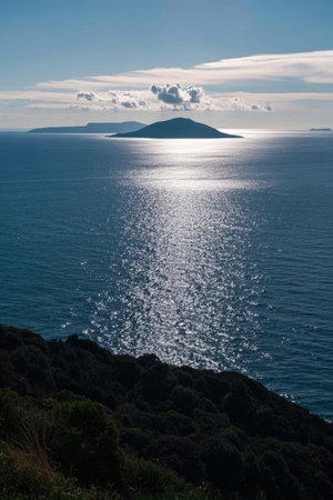 Sea island vistas and sparkling seaの素材