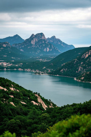 Natural scenery with mountains and riversの素材