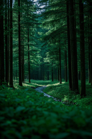 Winding paths in the forestの素材