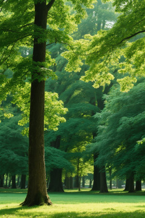 Forest green scene under the sunの素材