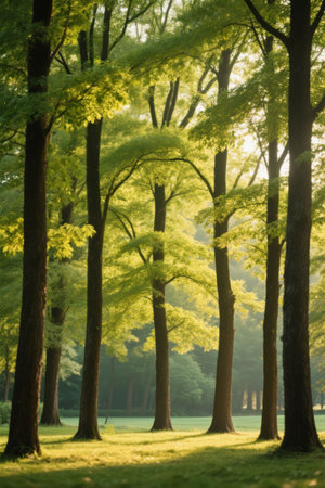 Dense woods under the sunの素材