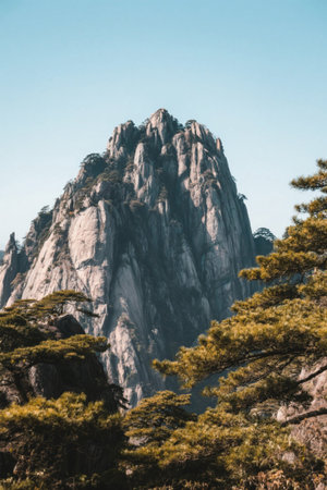 China's mountain scenery and pine natural sceneryの素材