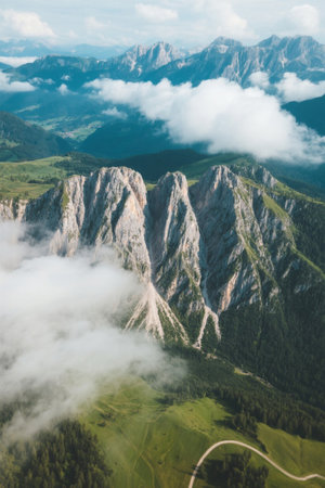 Alpine sea of clouds natural sceneryの素材