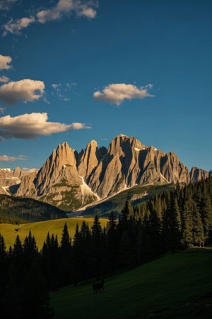 Panoramic view of mountain scenery and natureの素材
