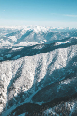 Panoramic view of the natural scenery of Snow Mountain Forestの素材