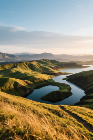 Mountain lake natural sceneryの素材