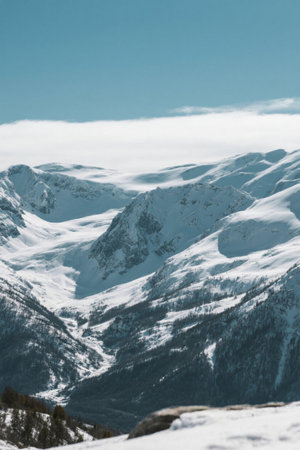 Panoramic view of Snow Mountain natureの素材