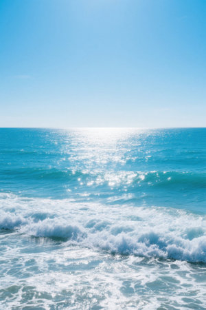Blue ocean and wave sceneの素材