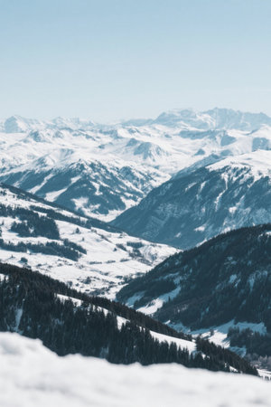 Panoramic view of Snow Mountain natureの素材