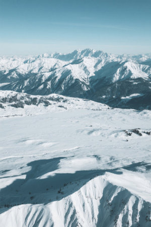 Snow-covered mountains and natureの素材