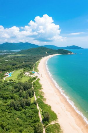 Aerial photography of beautiful beach natureの素材