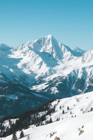 Panoramic view of Snow Mountain natureの素材