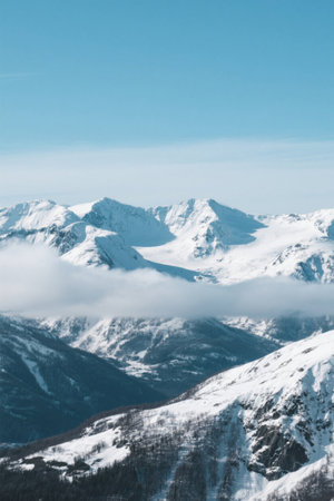 Panoramic view of Snow Mountain natureの素材