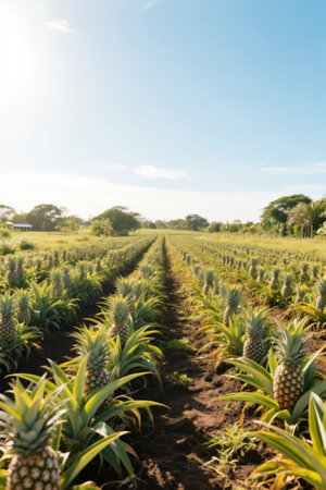Pineapple plantation idyllic sceneryの素材