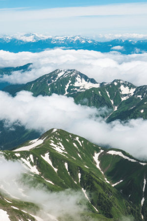 Alpine sea of clouds natural sceneryの素材