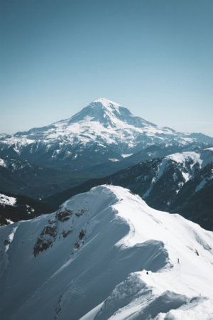 Panoramic view of Snow Mountain natureの素材