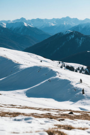 Panoramic view of Snow Mountain natureの素材