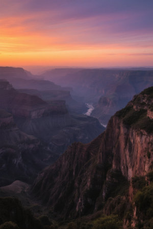 Panoramic view of the canyon's natural sceneryの素材
