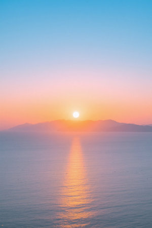 Sunrise at sea natural sceneryの素材