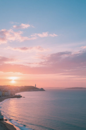 Sunset City by the Sea and Panoramic Ocean Viewの素材