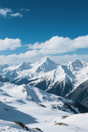 Panoramic view of Snow Mountain natureの素材