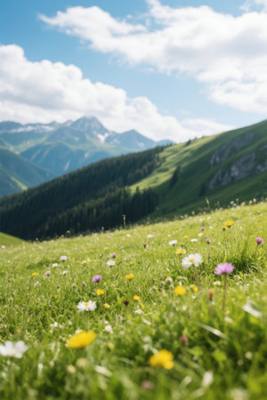 Alpine meadows wildflower natureの素材