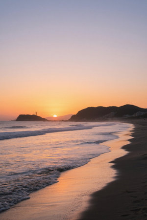 Nature at sunset at the beachの素材