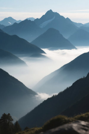 Mountain Sea of Clouds Natural Sceneryの素材