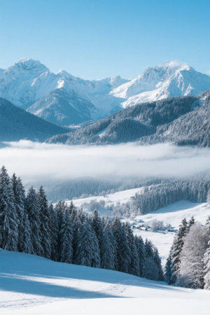 Snow Mountain Forest Snow Scene Natural Sceneryの素材