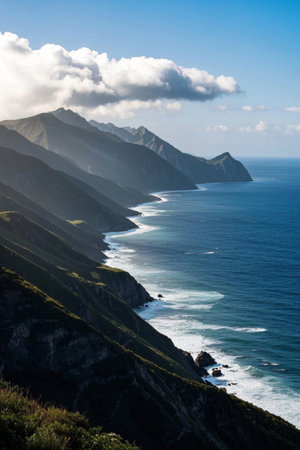Coastal Mountains and Marine Landscapeの素材