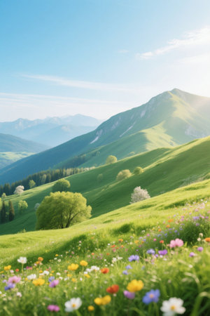 Mountain meadow flower natural sceneryの素材