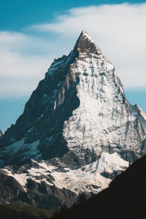 View of the snow-capped Matterhorn in Switzerlandの素材