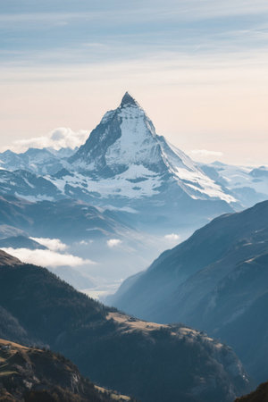 Swiss Alps snow-capped mountain sceneryの素材