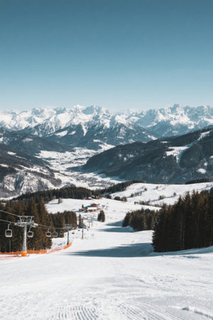 Panoramic view of Snow Mountain Ski Resortの素材