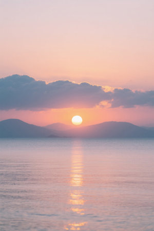 Sunrise at sea natural sceneryの素材