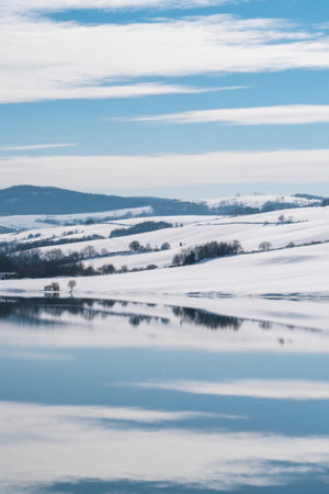Winter snow-covered landscapeの素材